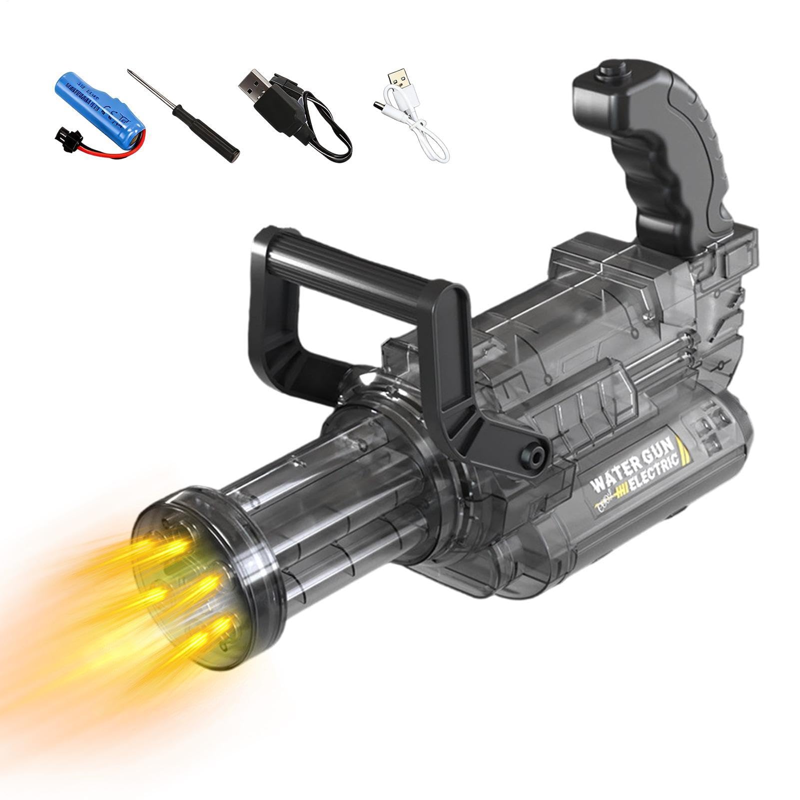 Sparatore d'Acqua Elettrico Sparatore Automatico per Esterni | Giochi da Piscina con Effetti Luce e Fiamma per feste all'aperto, giardino, cortile, spiaggia, piscina, campeggio