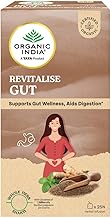 Organic India Revitalise Gut Herbal Infusion, Pack of 25 Infusion Bags, Supports Gut Wellness, Aids Digestion, With 1 Billion Probiotic CFU Bacillus Coagulans per 3 Serves, Whole Herb Blend, Certified Organic, Caffeine Free