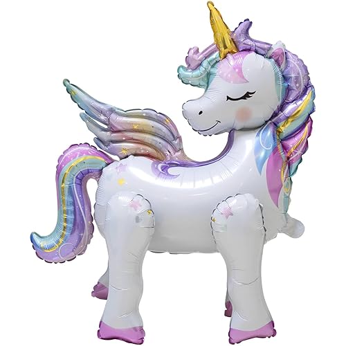 Self-Standing Unicorn Foil Balloons for Birthday Decorations Rainbow Balloon Unicorn Party Supplies