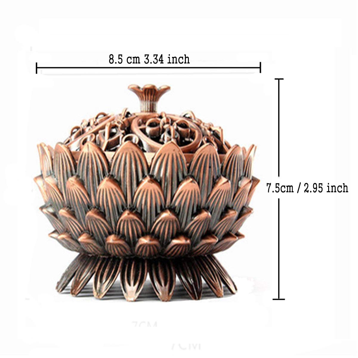 Sakura Räucherstäbchenhalter Set – 5-teilig, Rotbronze, Mit Seidentasche, Für Yoga & Wohnzimmer