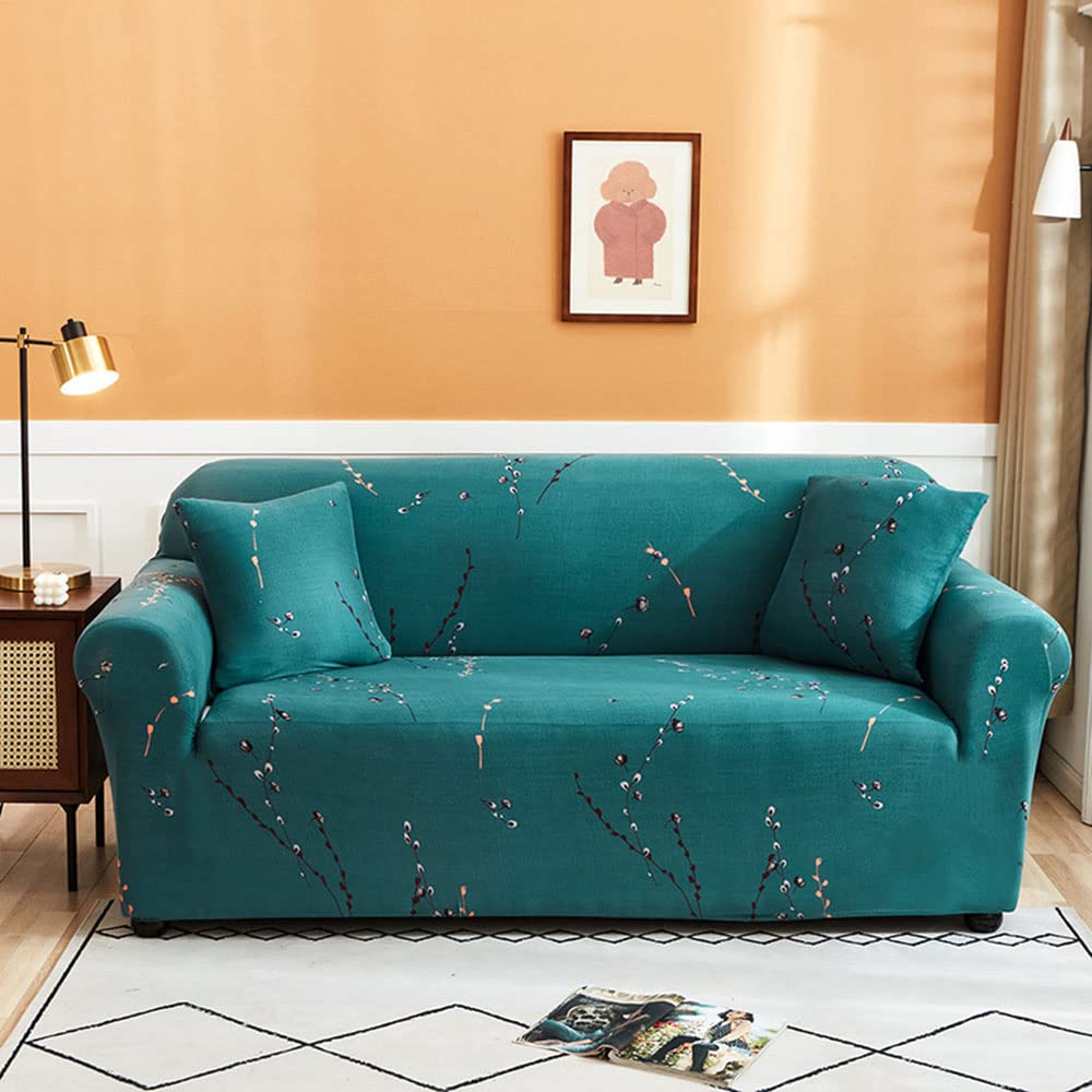 YOPOIY super Stretch Sofa Cover Printed Pattern Couch Cover Washable Sofa Slipcover Elastic Universal Furniture Protector with 1 Pillowcase -19-4 Seater(235-300cm)
