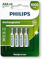 Pilha Recarregável Philips Aaa 1000mAh Palito com 4 Unidades Prontas pro Uso RTU