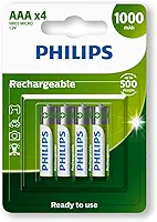 Pilha Recarregável Philips Aaa 1000mAh Palito com 4 Unidades Prontas pro Uso RTU
