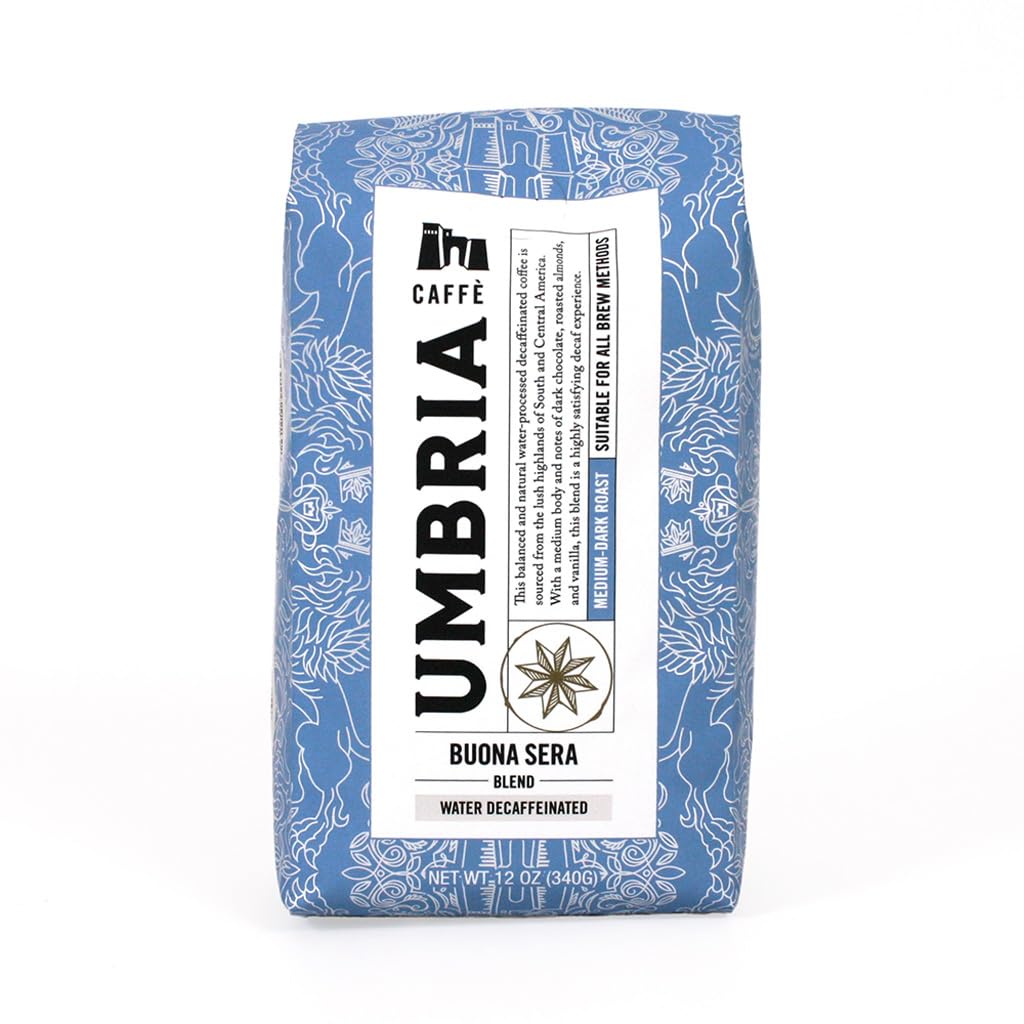 Caffe Umbria Fresh Seattle Whole Bean Roasted Coffee, Leone Blend Light Roast 12oz. bag (Pack of 2)