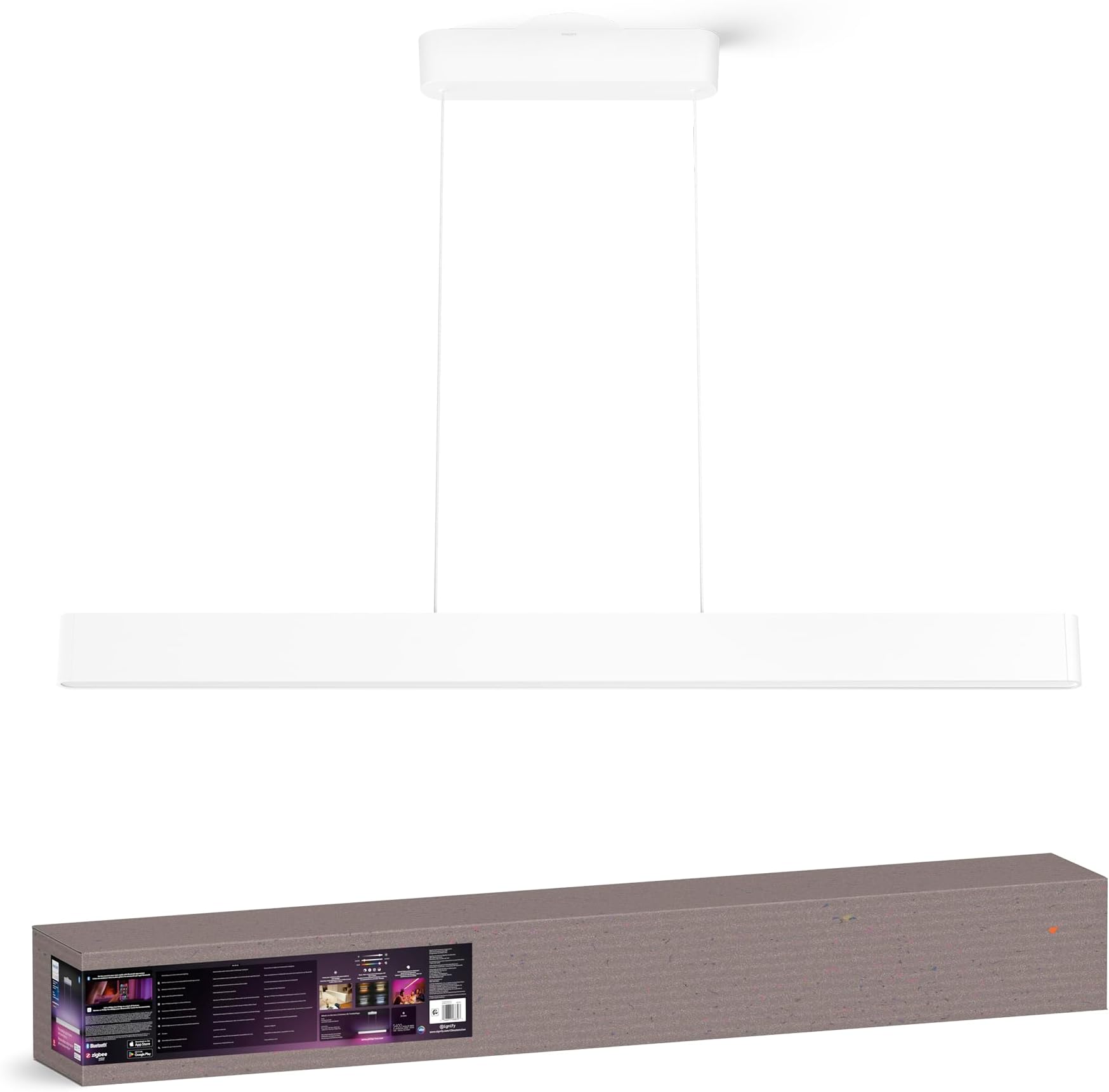 Philips Hue Ensis Smart LED Pendant Light White, Two Light Sources, White & Color Light, Bluetooth Compatible, Voice Control with Alexa, Apple Home & Google Assistant