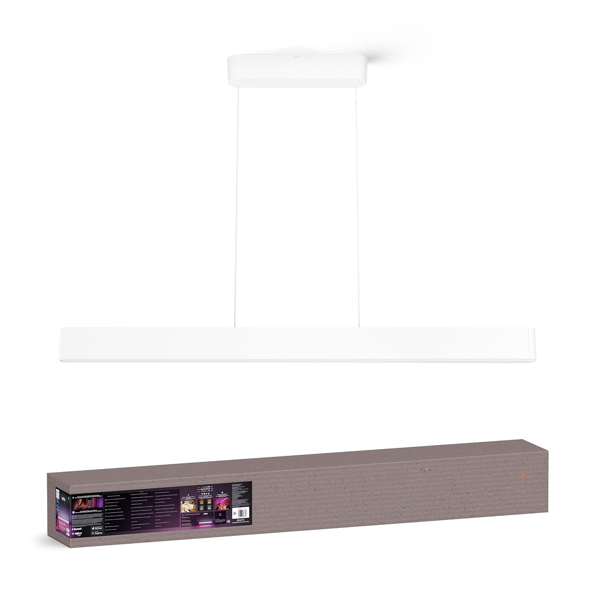 Philips Hue Ensis Smart LED Pendant Light White, Two Light Sources, White &