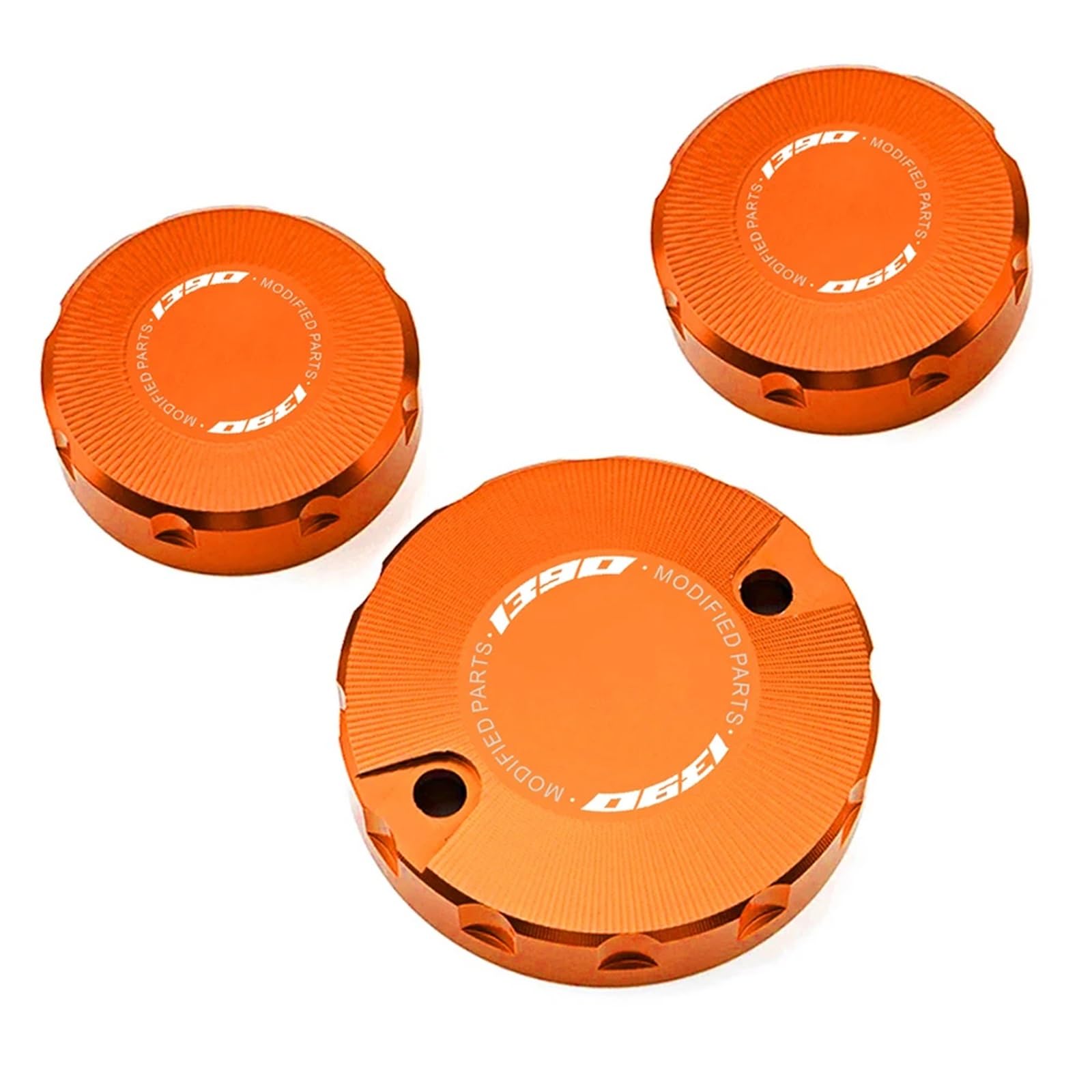 Bouchon de réservoir de liquide de frein avant et arrière en aluminium for moto KTM 1390 Super Adventure RS Evo 1390 SAS 1390 Super Duke R GT Evo(Orange-Combo (3pcs))