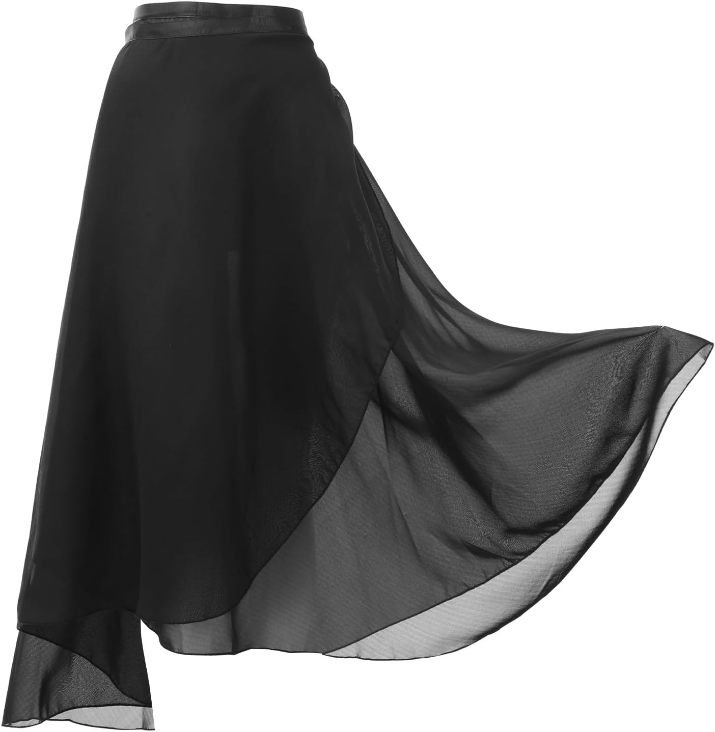Lusofie Long Dance Wrap Skirt Women Ladies Long Sheer Dance Skirts , Ballet Wrap Skirt Chiffon Skirt with Adjustable Belt - Image 8
