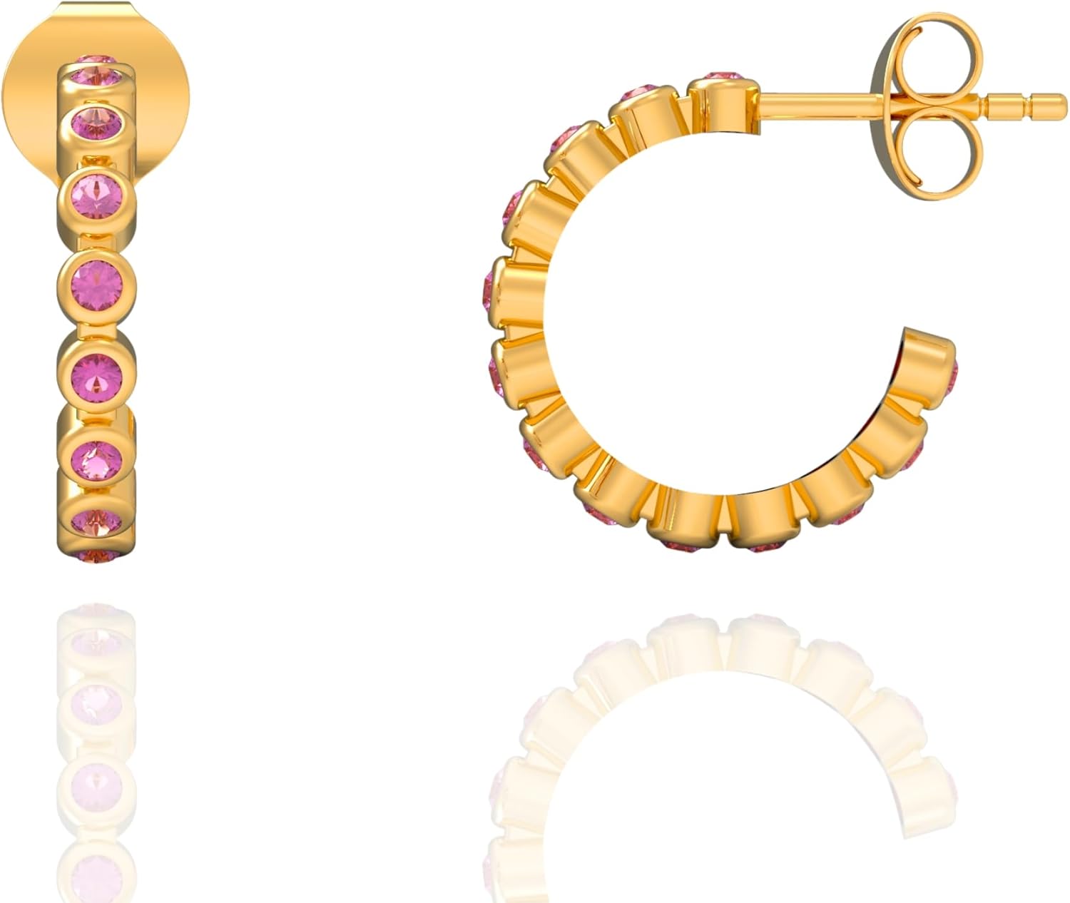 Gold Hoop Earrings for Women – Brass 18k Gold Plated Round Hoop Earrings, Lightweight Gold Plated Fashion Jewelry, Elegant Statement Earrings for Party & Daily Wear