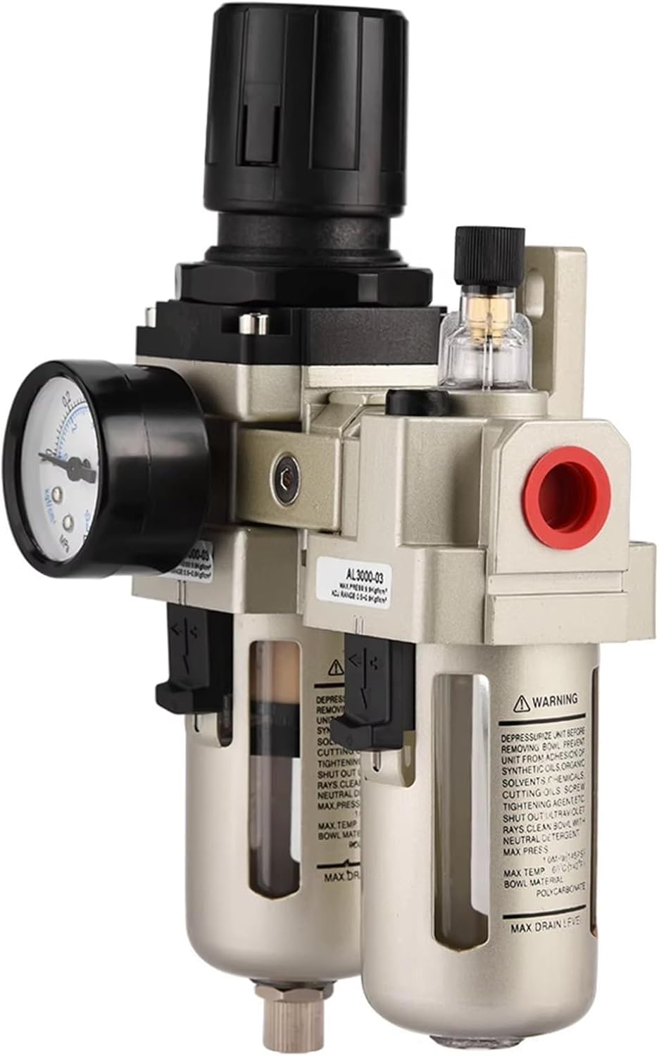 AC5010-10 Manual/Automatic Air Filter Frl Pneumatic Air Regulator(AC5010-10-6mm,1 Pcs)