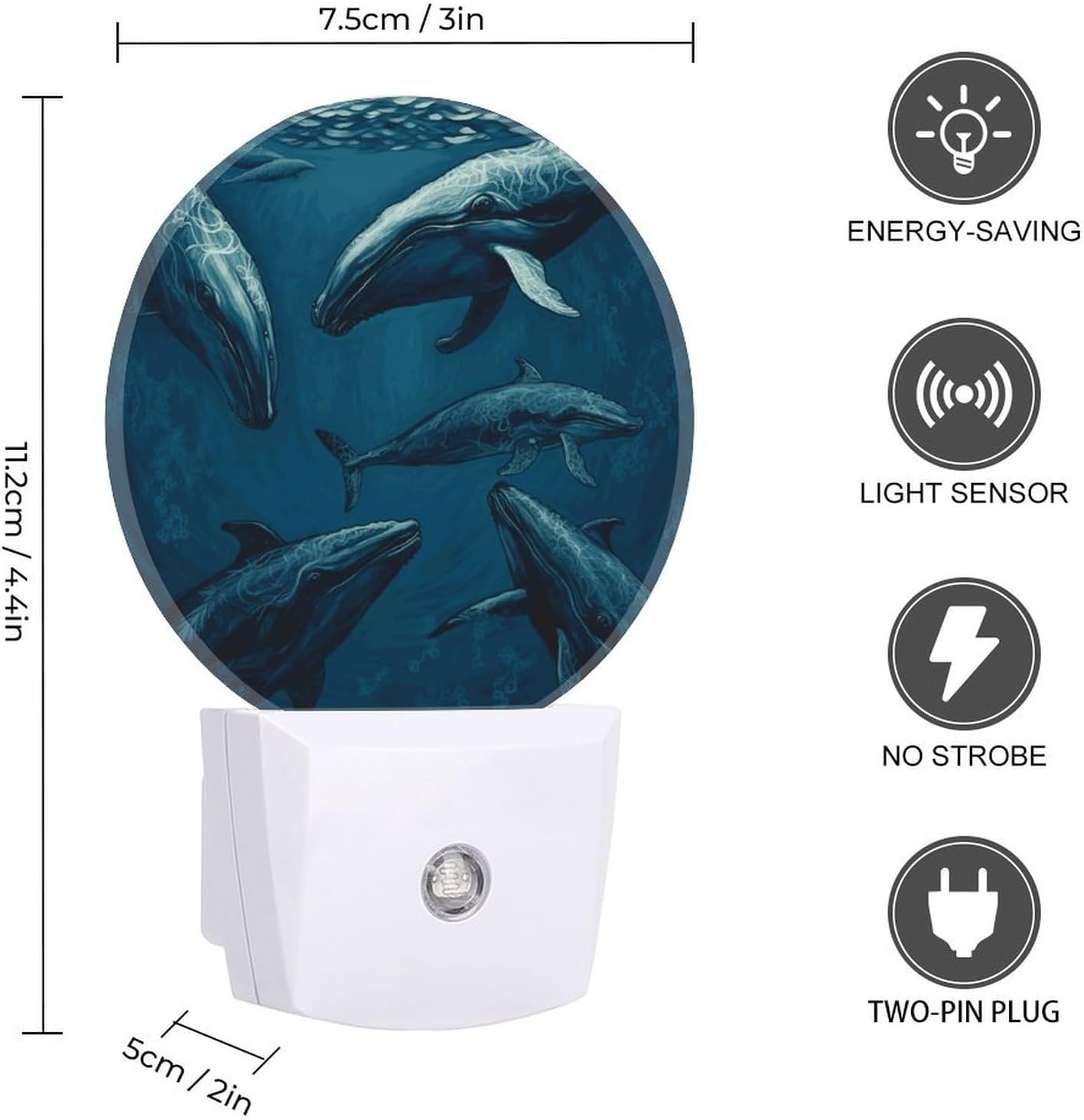 Ocean Whale Decoration Night Lights Plug Into Wall image 2