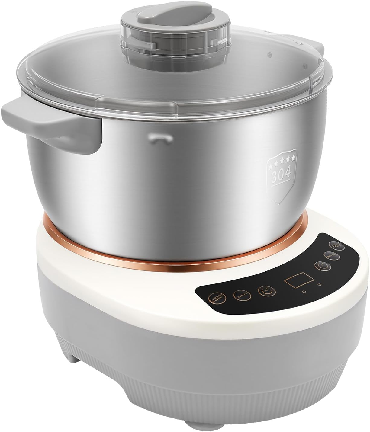 Dough Maker, 5L Electric Dough Maker 200W Automatic Flour Kneading Machine with Microcomputer Timer for Pizza Bread Kitchen (Silver)