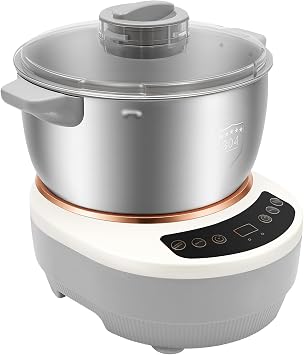 Dough Maker, 5L Electric Dough Maker 200W Automatic Flour Kneading Machine with Microcomputer Timer for Pizza Bread Kitchen Silver