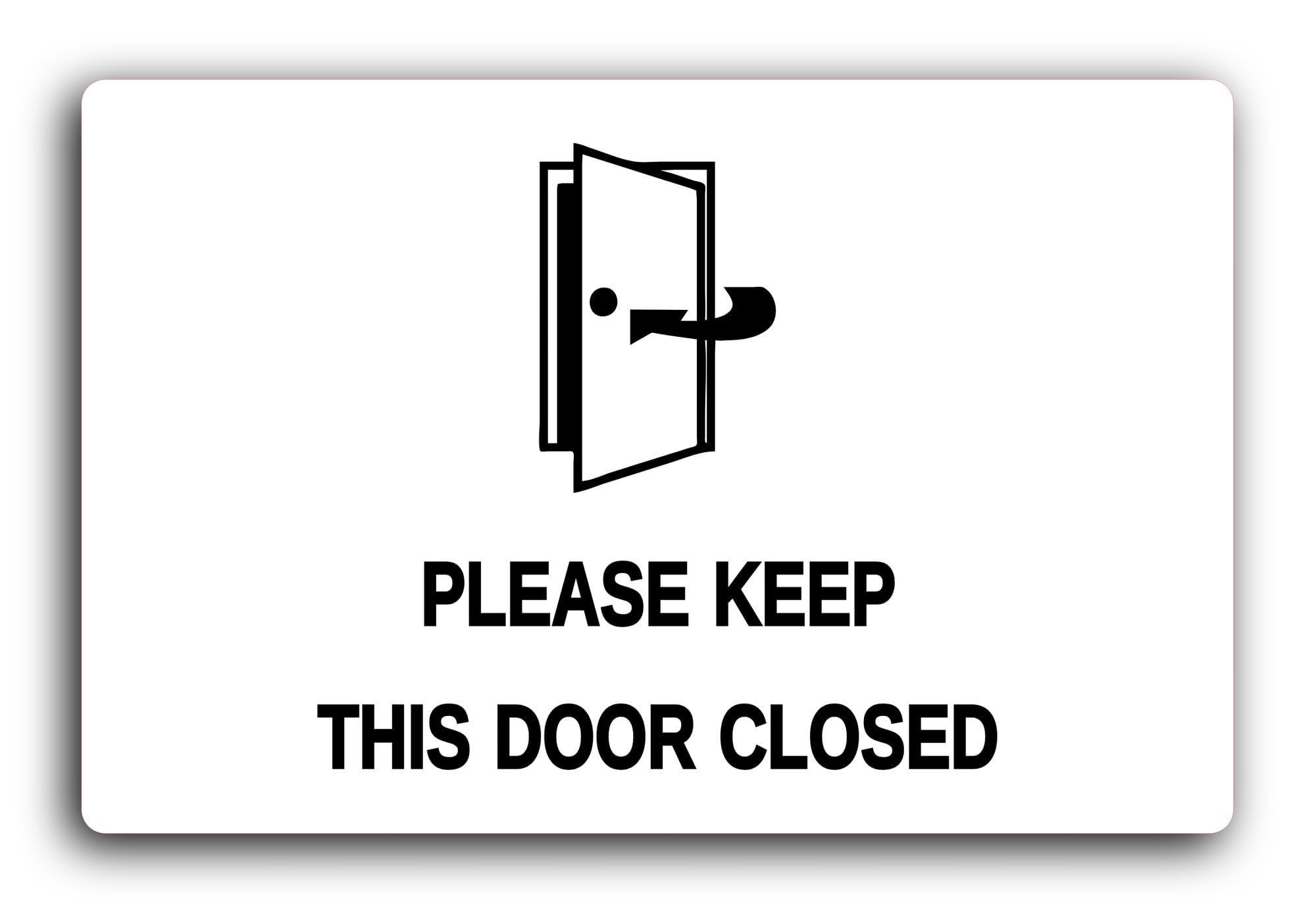 Please Keep This Door Closed Sign – 29.0x19.0cm Brushed Aluminium