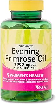 SEDLAV Evening Primrose Oil Womens Health Dietary Supplement Softgels, 1000 mg, 75 Count Sticker Supplement for Womens Routine Wellness
