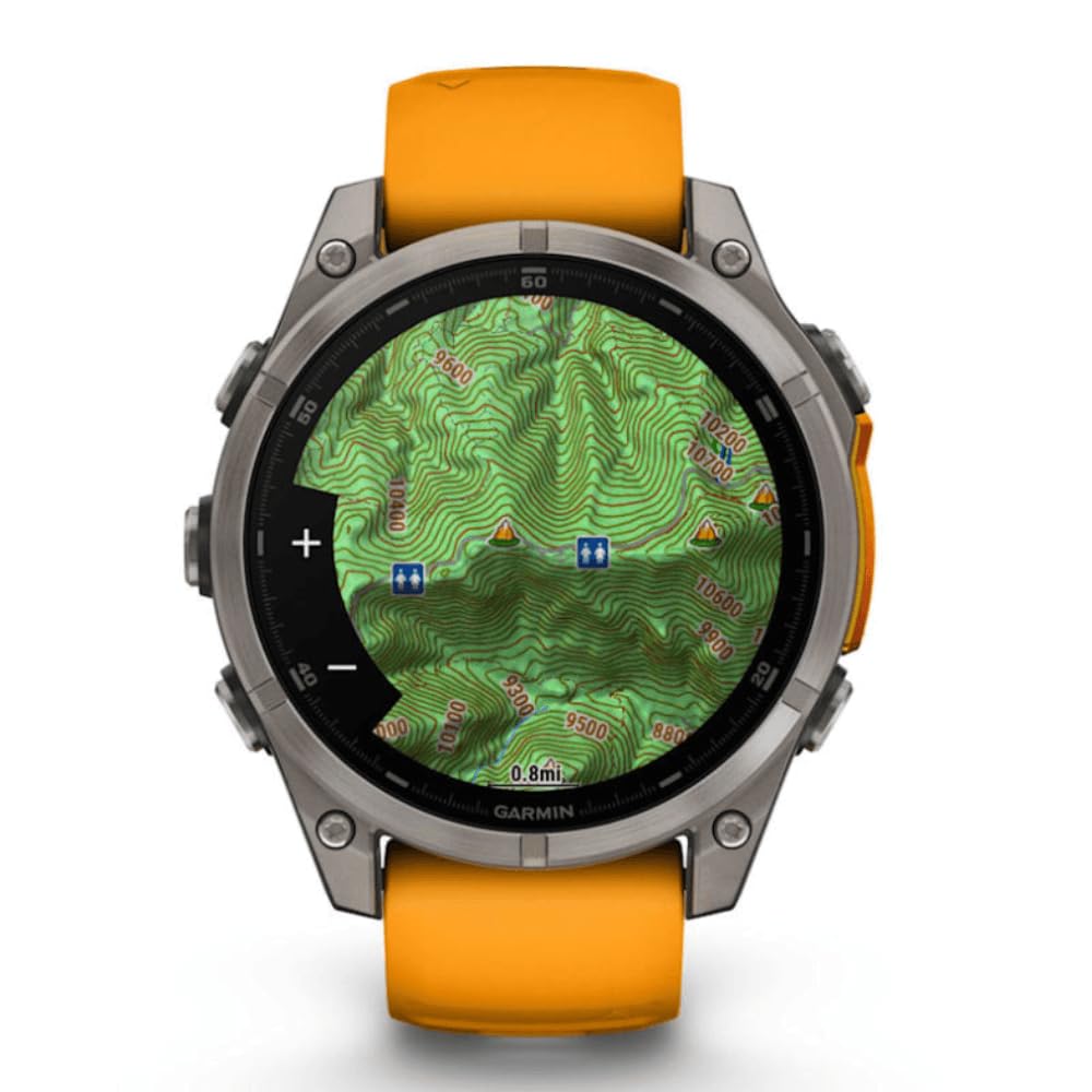 GARMIN FENIX 8-47 mm, AMOLED, SAPPHIRE TITANIUM ZE SPARKORANGE/GRAFITOWYM PASEM SILIKONOWYM