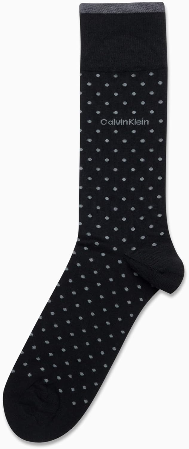 Calvin Klein Mens Crew Socks - Soft Cotton Blend Cushioned Comfort Mens Dress Socks for Work and Casual Wear - Image 4