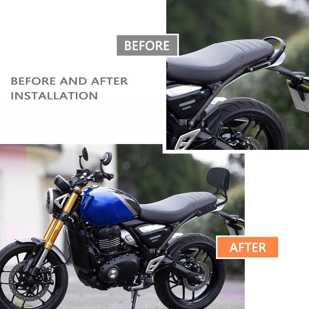 Misura per Speed ​​​​400 Scrambler 400X 2024-2025 Staffa regolabile per schienale passeggero moto Accessori Schienale imbottitura portapacchi
