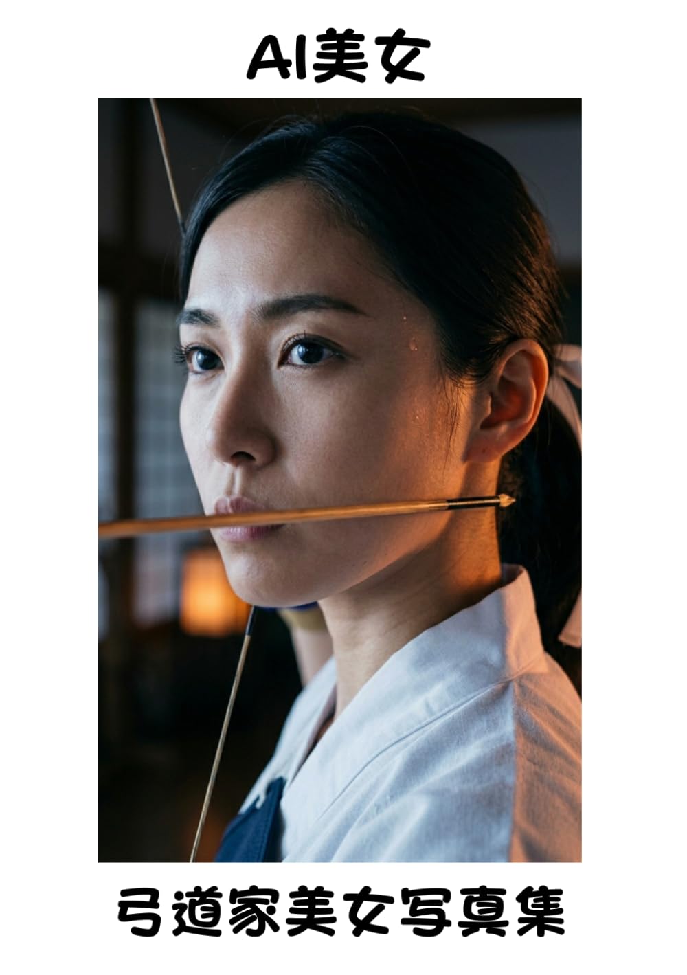 【AI美女】夜明けの弓道場の弓道家美女写真集