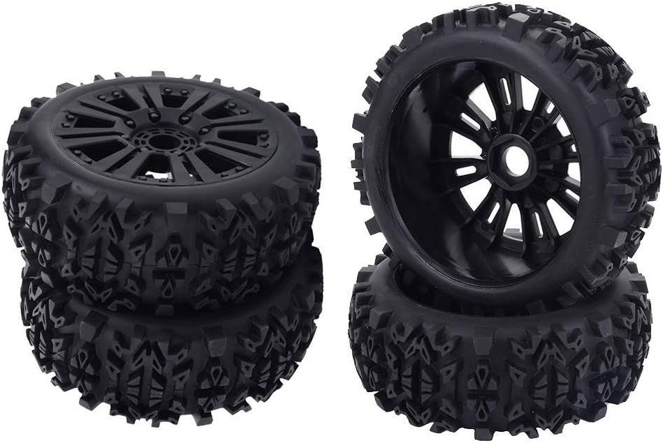 4パック1 8スケールバギータイヤ ホイールリムセット12mm六角ハブ Rcホビーカー用フォームインサート付き 日本メーカー新品 Rcスペアアクセサリー