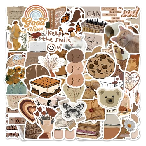 HMCEY 120 Pièces Stickers Scrapbooking Vintage,Stickers Aesthetic,Journaling Sticker Cozy,Décoration Autocollant Rétro Imperméables,Autocollant Ordinateur...