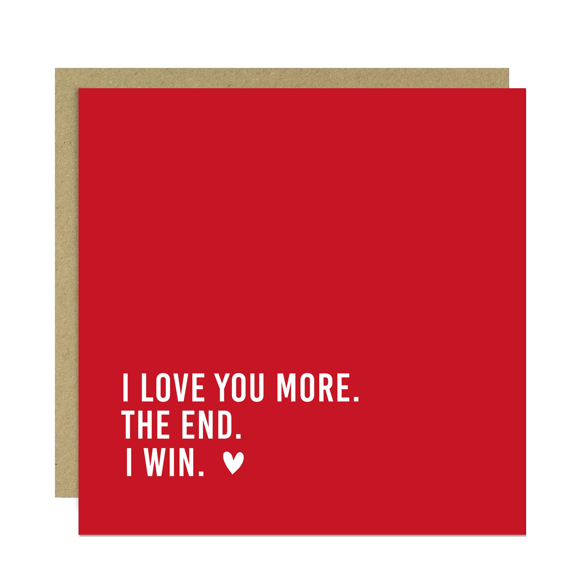 RED OCEAN Valentines Day Card For Husband Wife Boyfriend Girlfriend, I LOVE YOU MORE, Card For Him Her, Anniversary Card With Kraft Envelope, Romantic Card