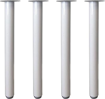 Shepherd Hardware 8577E 27-1/2-Inch to 43-Inch Adjustable Steel Furniture Legs for Desks and Tables, White - 4-Pack