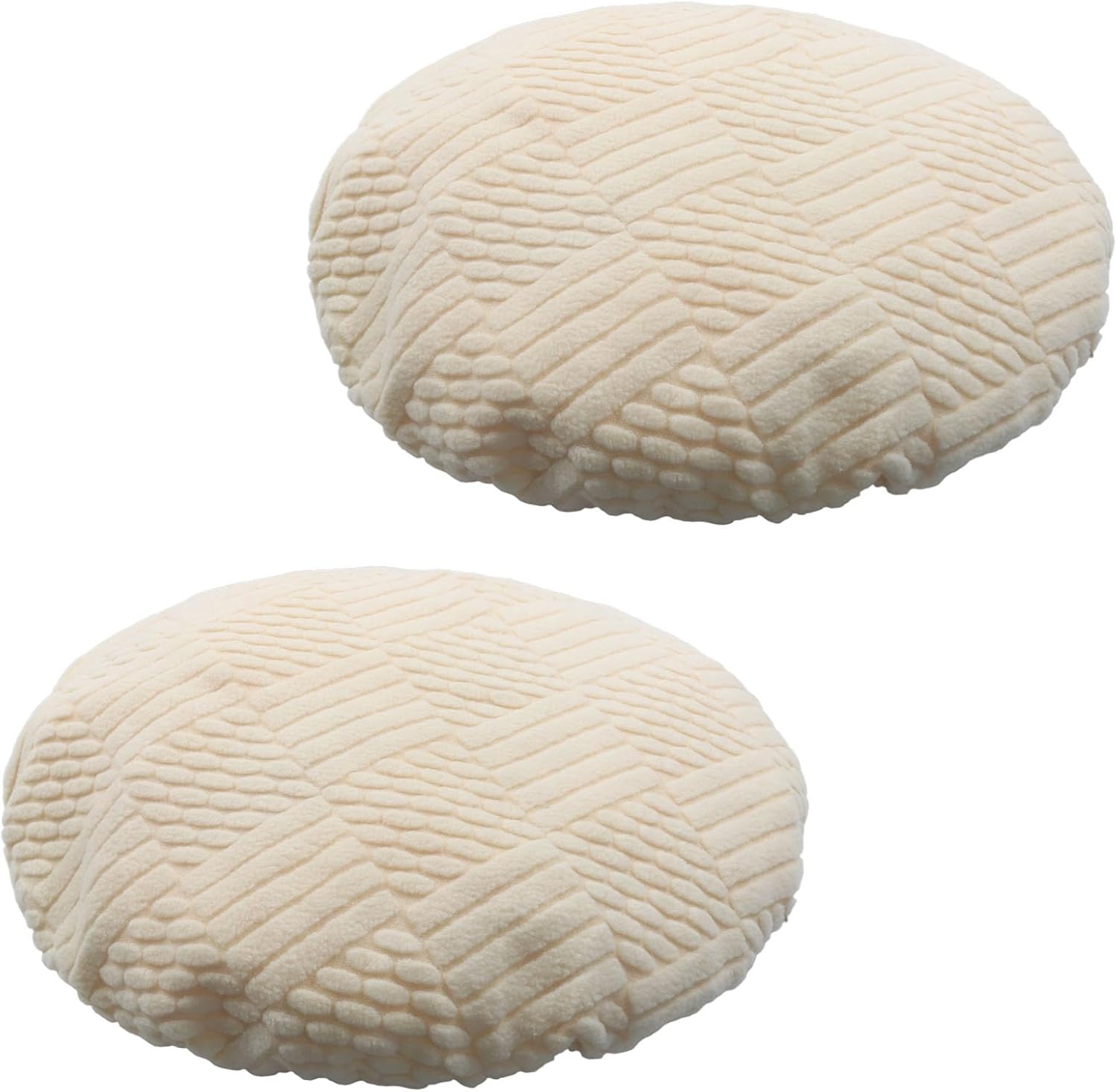 2-Pack Elastic Round Stool Covers, Cotton, Beige
