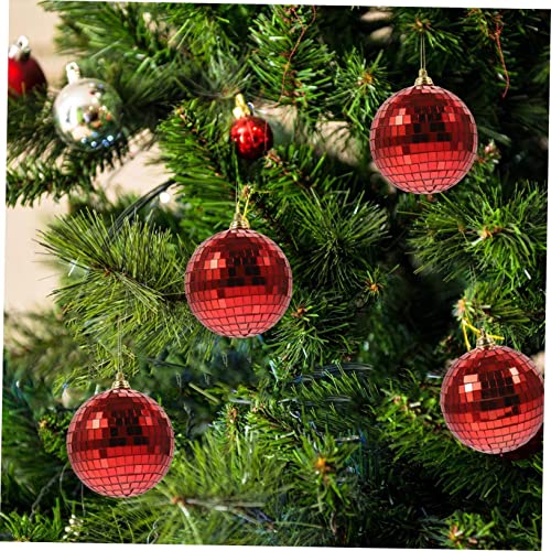 Vaguelly 12 Pçs Espelho Bola Reflexiva Enfeites De Espelho De Árvore De Natal Enfeites De Natal Verm