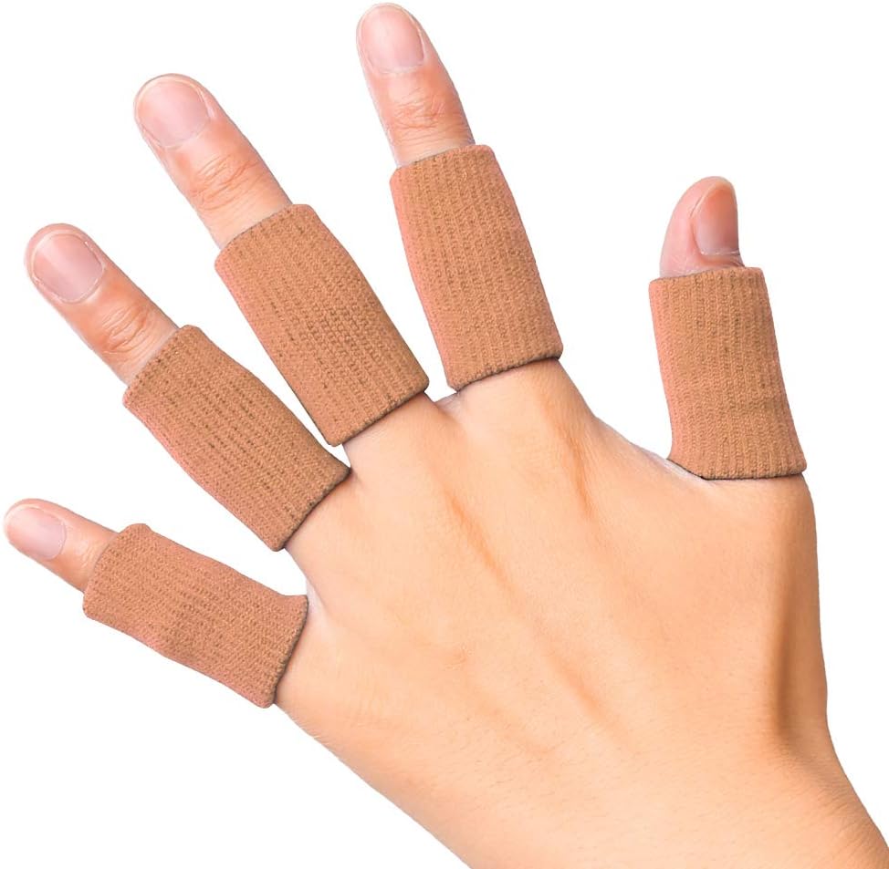 JBM Finger Sleeves 5Pack Sport Finger Brace Protector Compression Sleeve for Arthritis