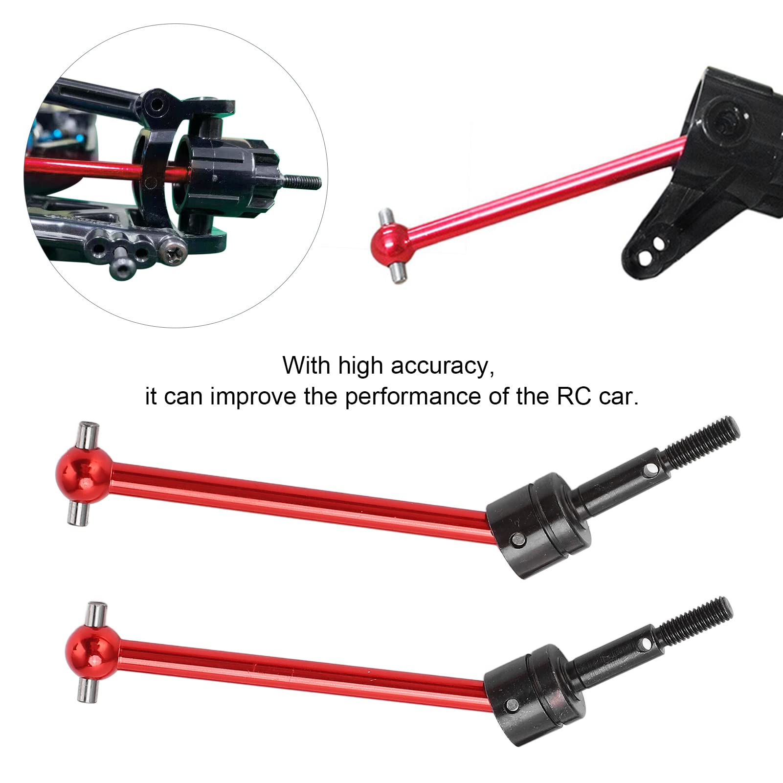 Albero Trasmissione CVD Per Tamiya TT02B - Ricambio 1/10 In Metallo Rosso - Foto 9