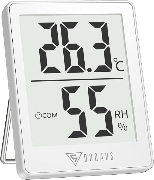 DOQAUS Petit Thermometre Interieur, Hygrometre de Haute Précision Moniteur Température et Humidité, Hygrometre Interieur Numérique pour Confort du Bureau à Domicile Thermometre de Reptile - 1