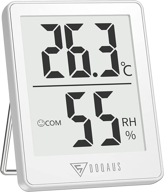 DOQAUS Room Thermometers Indoor, Mini Indoor Thermometer Room Temperature Monitor, Accurate Hygrometer Humidity Meter, Temperature Humidity Gauge for Home, Office, Nursery, Baby Room(white)