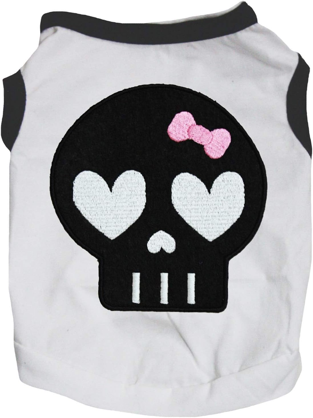 Petitebella Black Skull Face Puppy Dog Shirt (Stripes, Medium) : Pet Supplies