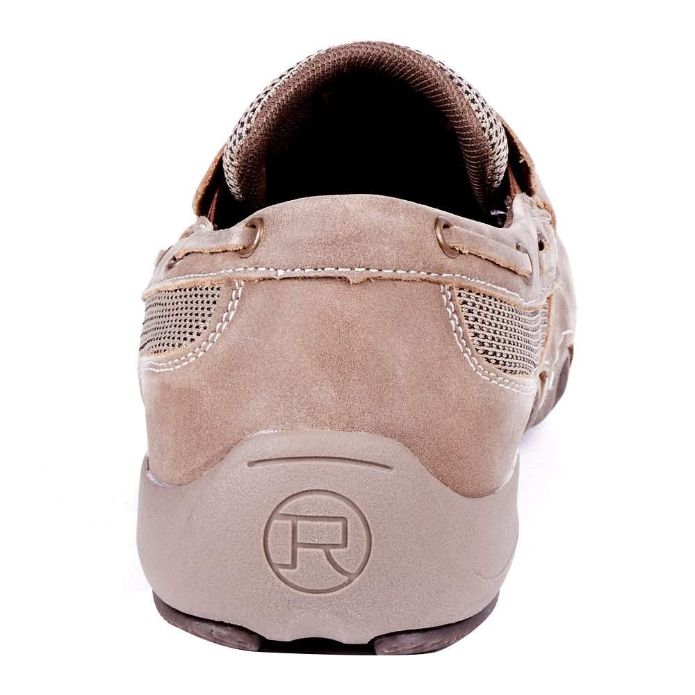 ROPER Mens Vintage Tan Leather Skipper Loafer Shoes 7.5 