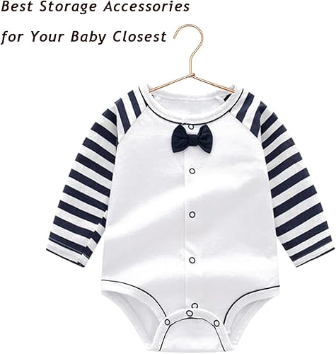 Miniatura 8 de Perchas para ropa de bebé de alambre de metal de oro rosa, 12.6 pulgadas, pantalones antideslizantes para niños pequeños, recién nacidos, perchas