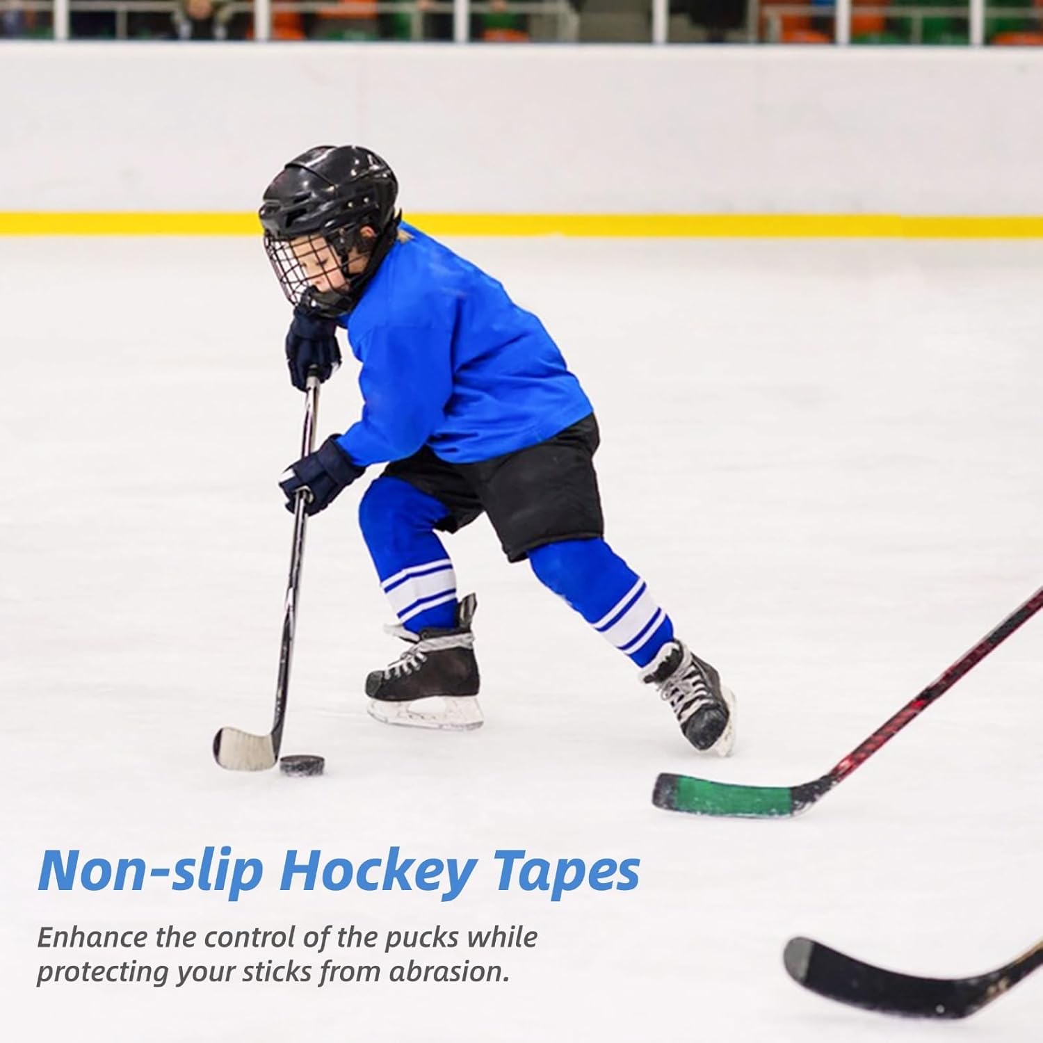 10 Rolls of Multi-Use Hockey Tapes, Non-Slip Lacrosse Stick Wraps, Adhesive Polyester-Cotton Shin Pad Wrappers, 1 X 27.3 Yards Per Roll, Ideal for Sports Equipment