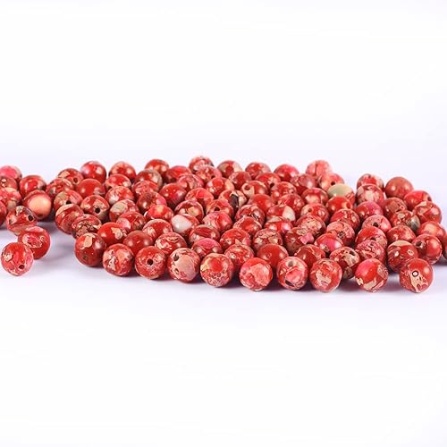Miniatura 37 de Cuentas de jaspe imperial bicolor, 67 piezas de cuentas de piedra de 0.236 pulgadas (0.236 in), piedras preciosas sueltas, tamaño de agujero