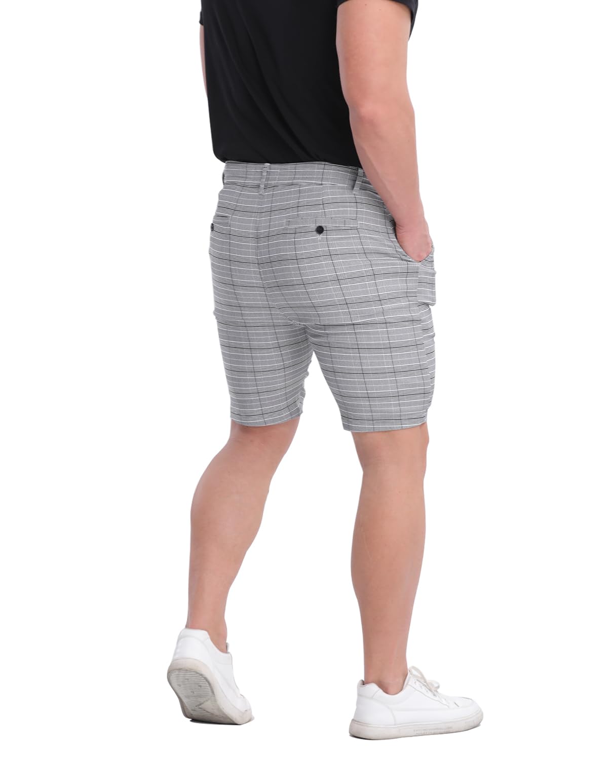 ALLELMS Mens Shorts Slim Fit Stretch 9 Inch Inseam Chino Golf Shorts Pants 28 Regular A053s