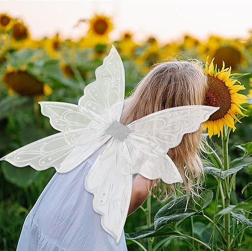 Vista 4 de On-Airstore Fairy Wings Costume Organza Angel Butterfly Wings for Women Girls Dress-up Accessories Christmas Cosplay Costume