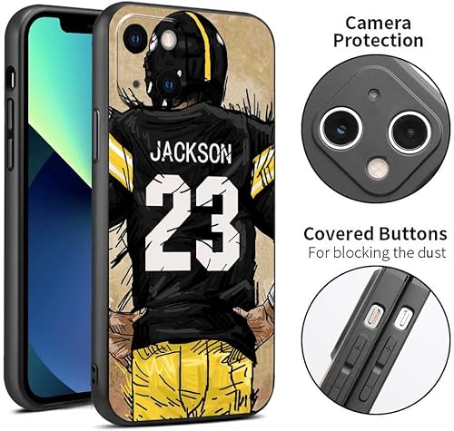 Miniatura 3 de IKPYTREE Funda negra con nombre y número personalizado para iPhone 15 14 13 12 11 Xs Max XR 8 7 6 Plus 11 Pro Mini, con funda protectora para cámara