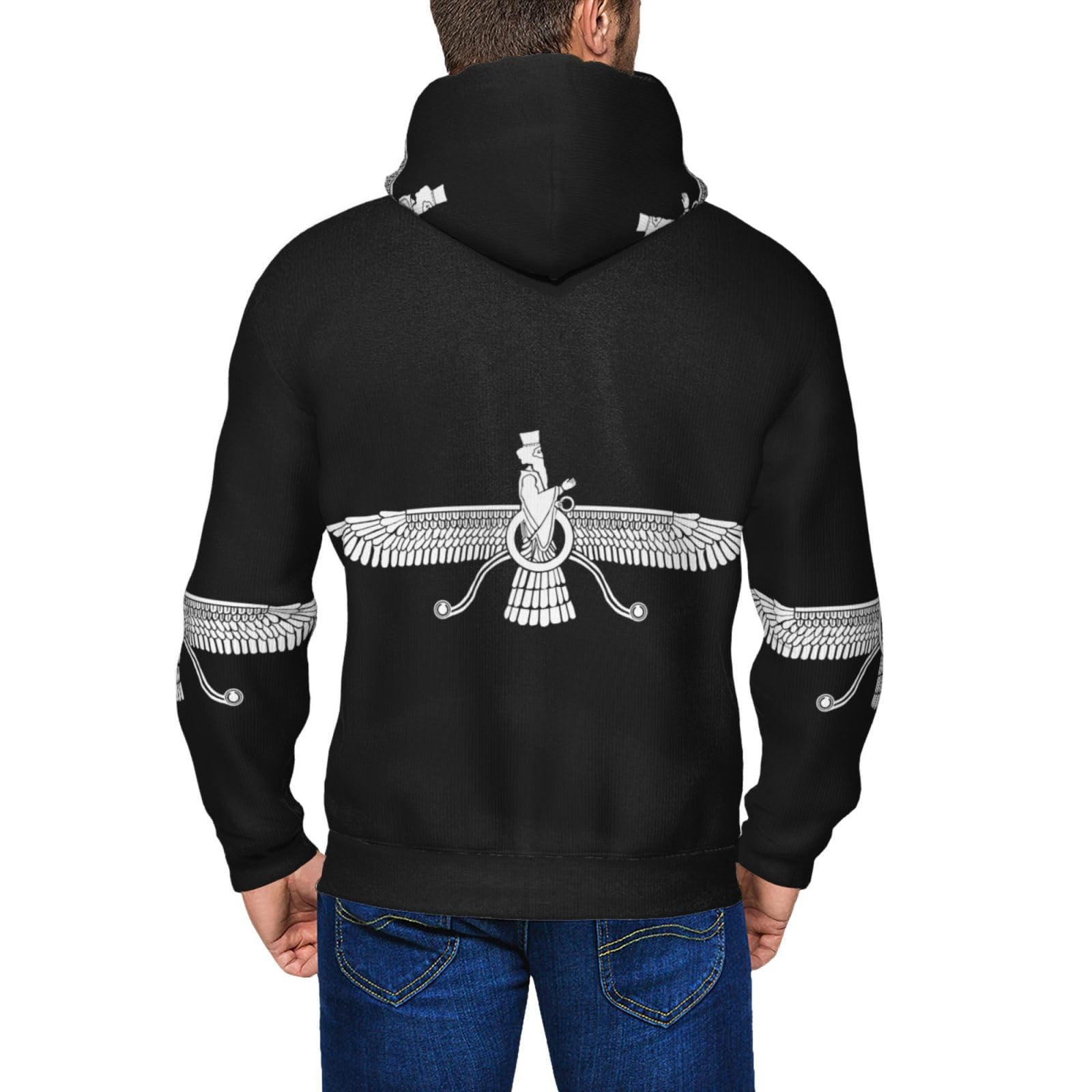 Djngn Unisex Black Guadalupe Virgin Hoodies Man's Women's Sweatshirts Full-Zip Jacket Hooded Sweatshirt