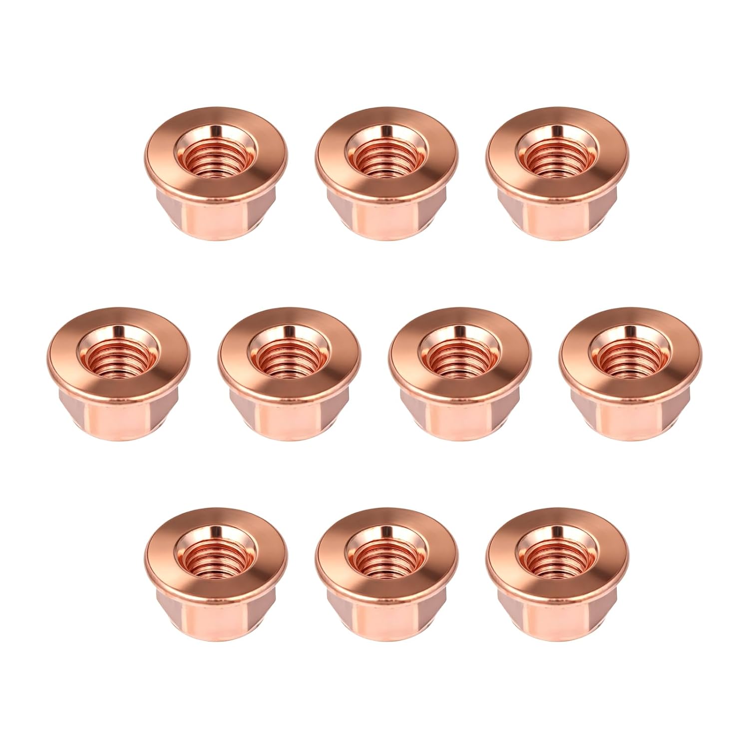 10 PCS M8 Exhaust Manifold Hex Nuts, Hexagon Exhaust Manifold Nuts Replaces A1201420072, Self-Locking Seal Flange Nut, Compatible with BMW 3 Series E30