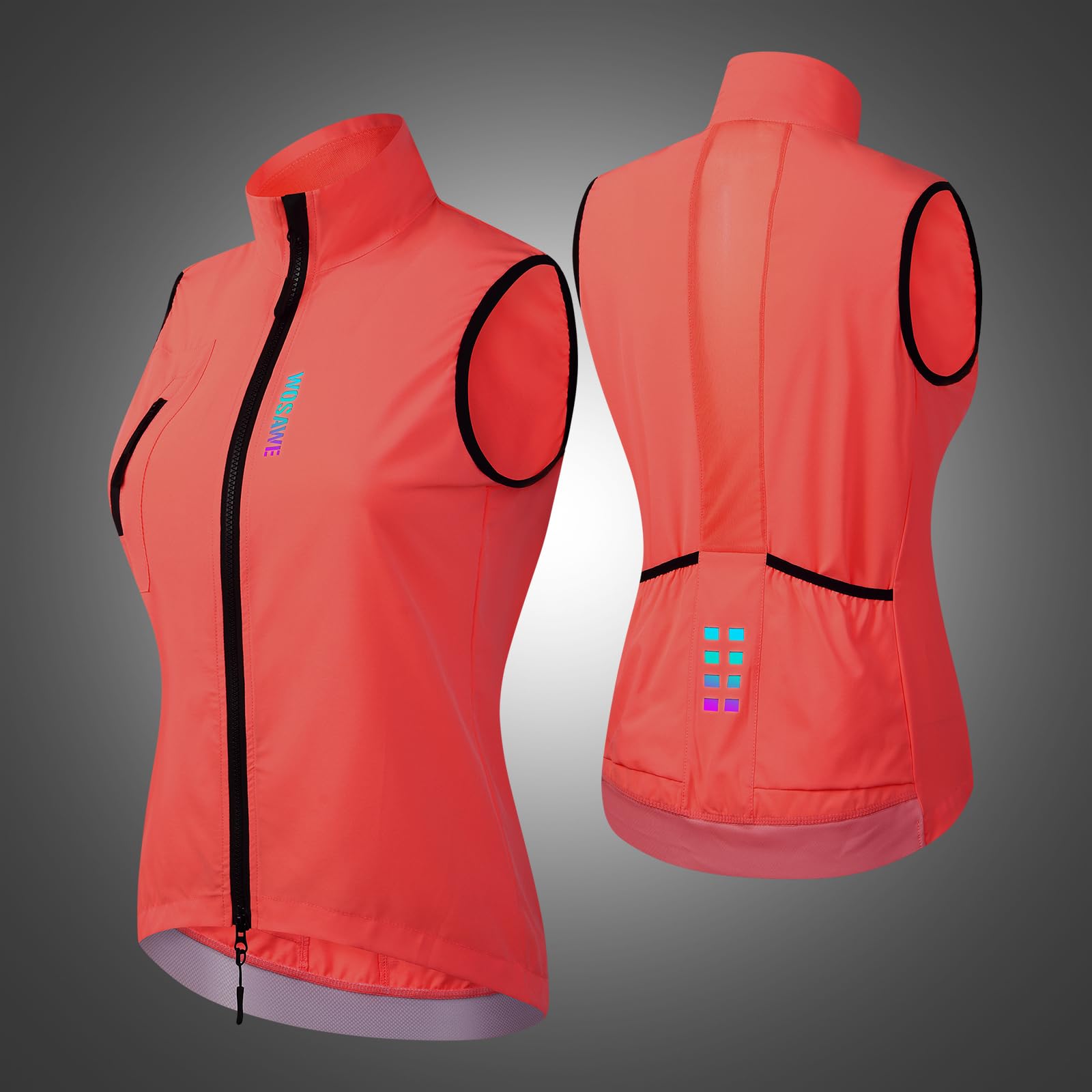 WOSAWE Chaleco de ciclismo para mujer, ligero, transpirable, chaleco deportivo sin mangas