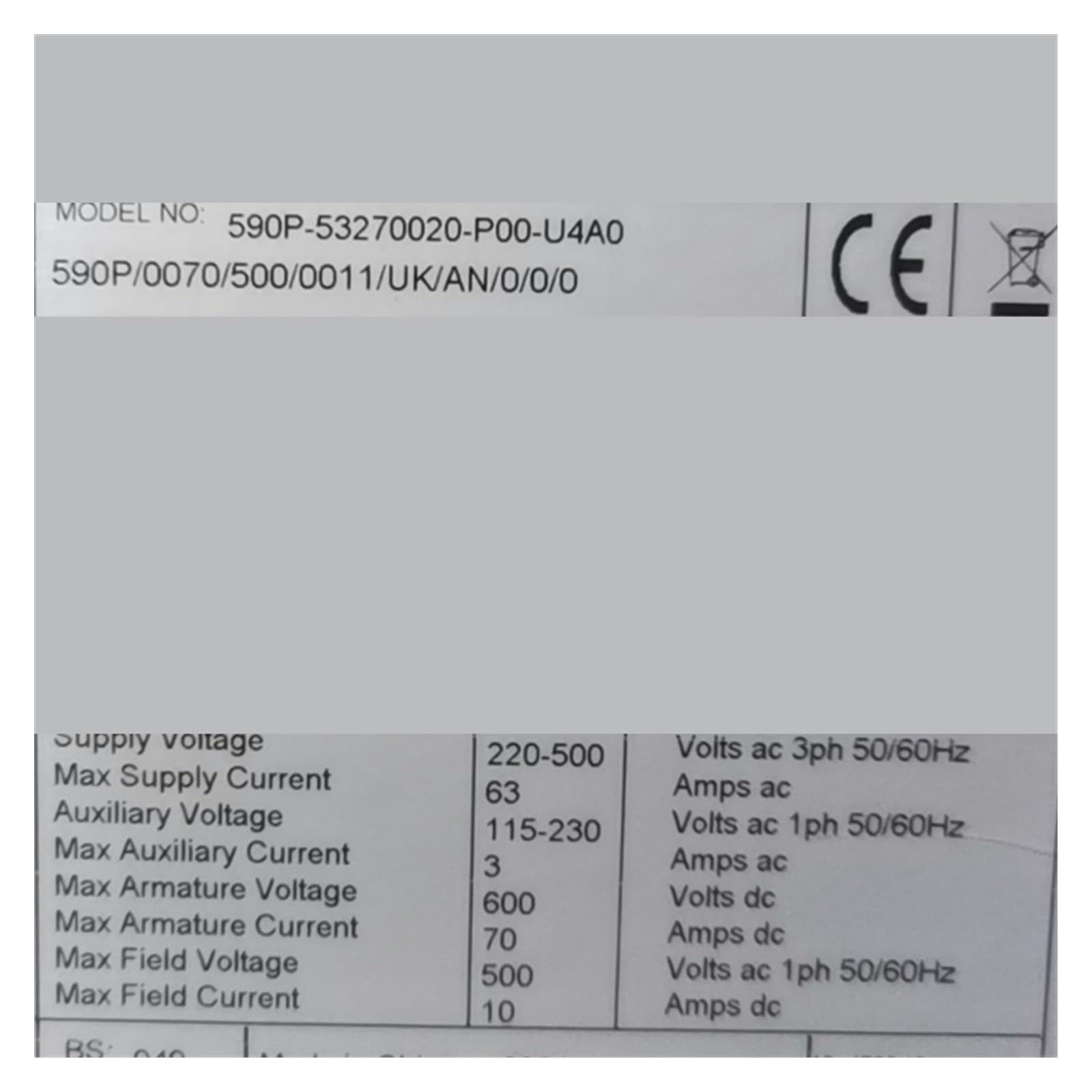 Regolatore DC 590P/35A70A591P/180A500A830A(591P/40A)