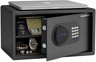 Executive Safe ACS-6 Großer digitaler Laptop-Safe für Zuhause, Büro und Hotel – passend für 17-Zoll-Laptop, Regal, elektronische Tastatur, motorisierte Schrauben, LED-Display, USB-Anschluss und