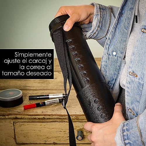 Miniatura 4 de Officetree Tubo Portaplanos Plástico Negro - Para Transporte Y Almacenamiento - Tubo Para Guardar Planos - Longitud Y Correa De Transporte Extensible - Tubo Para Poster