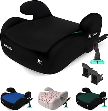 My Babiie MBCSB20 Child Booster Seat - ISOFIX, R129 i-Size 125-150cm Group 3, 6 to 12 Years Approx. Portable Kids Car Seat, Comfortable, Compact, Lightweight, Ideal for Travel - Black