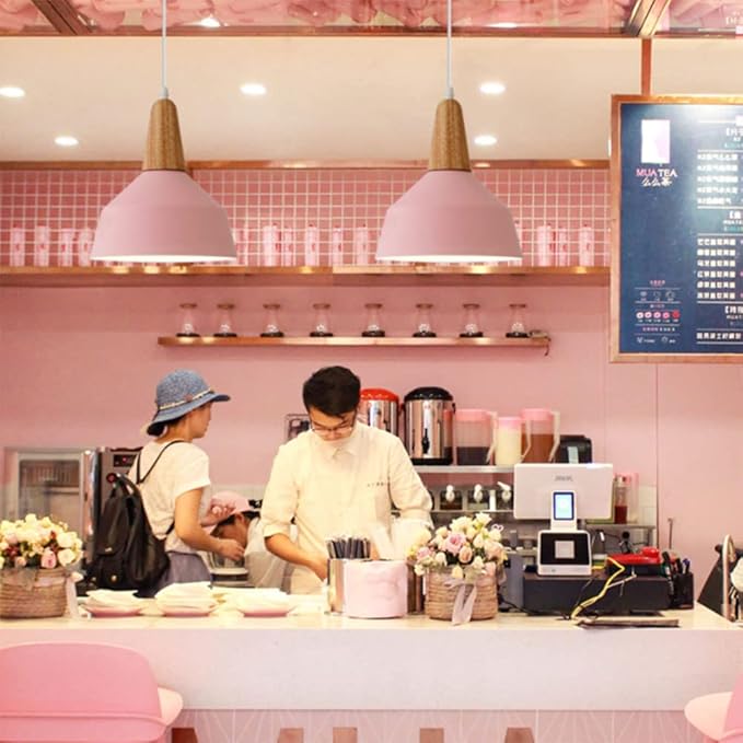 COSFEEL Retro Minimalistische Nachtkastje Kroonluchter Nordic Moderne Aluminium Hangende Swag-lamp Macaron ColorChandelier Verlichtingsarmaturen E27 Schroefmond Voor Hanglampen gang Bar Studie COSFEEL photo 2