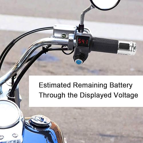 Miniatura 6 de CDIYTOOL 1 par de empuñadura del acelerador de bicicleta eléctrica con pantalla LCD de voltaje de la batería, golpe de llave, agarre de acelerador